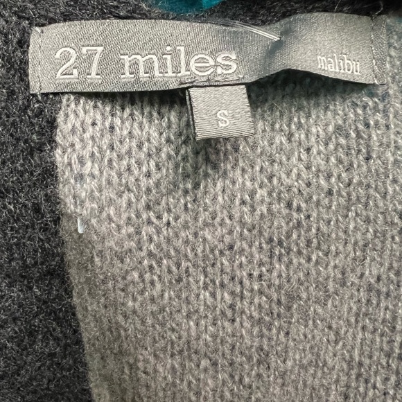 27 Miles 100% Cashmere Grey Color Block Duster/Cardigan, Sz S! - Picture 5 of 5